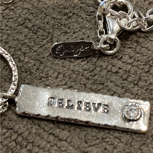 Opulenza necklace sterling chain and charm Believe in original box and bag - Picture 6 of 8